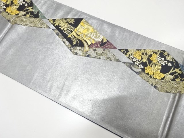 JAPANESE FUKURO OBI / WOVEN GRAPE ARABESQUE